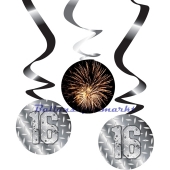 Finally 16 Swirls, Zahlendekoration zum 16. Geburtstag