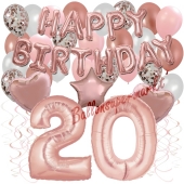 Dekorations-Set mit Ballons zum 20. Geburtstag, Happy Birthday Dream, 42 Teile