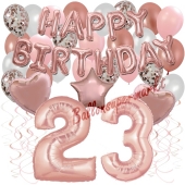 Dekorations-Set mit Ballons zum 23. Geburtstag, Happy Birthday Dream, 42 Teile