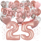 Dekorations-Set mit Ballons zum 25. Geburtstag, Happy Birthday Dream, 42 Teile
