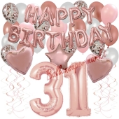 Dekorations-Set mit Ballons zum 31. Geburtstag, Happy Birthday Dream, 42 Teile