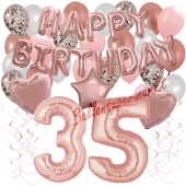Dekorations-Set mit Ballons zum 35. Geburtstag, Happy Birthday Dream, 42 Teile