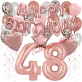 Dekorations-Set mit Ballons zum 48. Geburtstag, Happy Birthday Dream, 42 Teile
