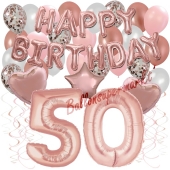 Dekorations-Set mit Ballons zum 50. Geburtstag, Happy Birthday Dream, 42 Teile