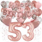 Dekorations-Set mit Ballons zum 53. Geburtstag, Happy Birthday Dream, 42 Teile