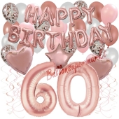 Dekorations-Set mit Ballons zum 60. Geburtstag, Happy Birthday Dream, 42 Teile