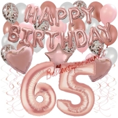 Dekorations-Set mit Ballons zum 65. Geburtstag, Happy Birthday Dream, 42 Teile