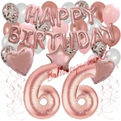 Dekorations-Set mit Ballons zum 66. Geburtstag, Happy Birthday Dream, 42 Teile