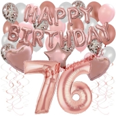 Dekorations-Set mit Ballons zum 76. Geburtstag, Happy Birthday Dream, 42 Teile