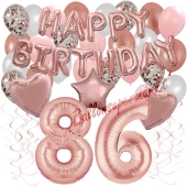 Dekorations-Set mit Ballons zum 86. Geburtstag, Happy Birthday Dream, 42 Teile