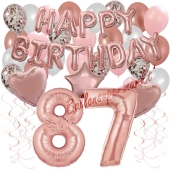 Dekorations-Set mit Ballons zum 87. Geburtstag, Happy Birthday Dream, 42 Teile