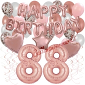 Dekorations-Set mit Ballons zum 88. Geburtstag, Happy Birthday Dream, 42 Teile