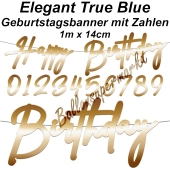Geburtstagsbanner Elegant True Blue mit Zahlen