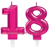 Kerzen Pink Celebration, Zahl 18