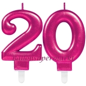 Kerzen Pink Celebration, Zahl 20