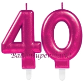 Kerzen Pink Celebration, Zahl 40