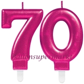 Kerzen Pink Celebration, Zahl 70