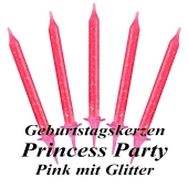 Geburtstagskerzen in Pink mit Glitzer