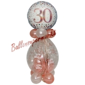 Geschenkballon Sparkling Fizz Rosegold 30 zum 30. Geburtstag