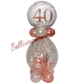 Geschenkballon Sparkling Fizz Rosegold 40 zum 40. Geburtstag