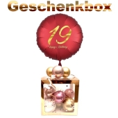 Geschenkbox mit Heliumballon zum 19. Geburtstag