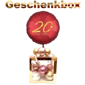 Geschenkbox mit Heliumballon zum 20. Geburtstag