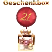 Geschenkbox mit Heliumballon zum 21. Geburtstag