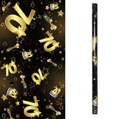 Geschenkpapier Schwarz Gold zum 70. Geburtstag