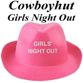 Cowboyhut Girls Night Out in Pink zu Hen-Party und Junggesellinnenabschied