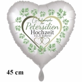Glückwünsche zur Petersilien-Hochzeit, Herzluftballon aus Folie, 45 cm