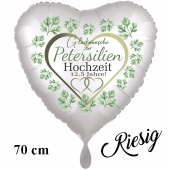 Glückwünsche zur Petersilien-Hochzeit, Herzluftballon aus Folie, 70 cm