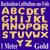 Große Buchstaben-Luftballons aus Folie in Gold