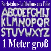 Große Buchstaben-Luftballons aus Folie in Silber