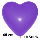 Große Herzluftballons, blau, 60 cm, 10 Stück