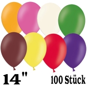 Große Luftballons, bunt sortiert, Größe 14", 100 Stück