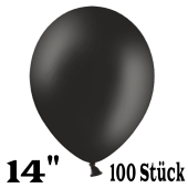 Große Luftballons, schwarz, Größe 14", 100 Stück