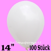 Große Luftballons, weiß, Größe 14", 100 Stück