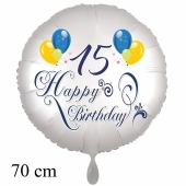 Großer Luftballon zum 15. Geburtstag, Happy Birthday - Balloons