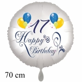Großer Luftballon zum 17. Geburtstag, Happy Birthday - Balloons