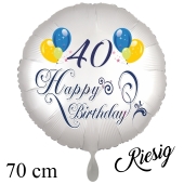 Großer Luftballon zum 40. Geburtstag, Happy Birthday - Balloons