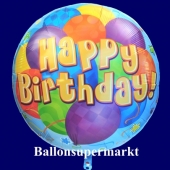 Großer runder Luftballon, Happy Birthday Balloons, zum Geburtstag, Ballon ohne Helium