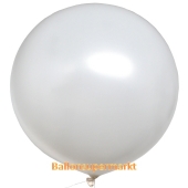 Großer Rund-Luftballon, Weiß, 1 Meter