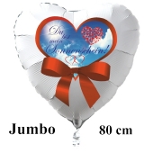 Großer Herzluftballon in Weiß "Du bist mein Sonnenschein!" zum Valentinstag