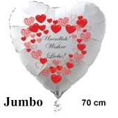 Großer Herzluftballon in Weiß "Undendlich! Wahre Liebe! zum Valentinstag