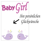 Grusskarte, Baby Girl zu Taufe, Babyparty und Geburt