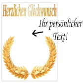 Grusskarte, Herzlichen Glückwunsch Lorbeerkranz zum Geburtstag