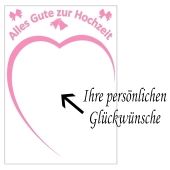 Grußkarte Alles Gute zur Hochzeit mit Schleifen und Glocken zur Hochzeit