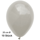 Luftballons Silbergrau, 25 cm, 10 Stück, preiswert und günstig