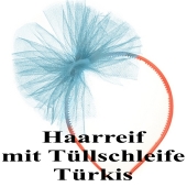 Haarreif mit-Schleife aus Tüll, Türkis, zu Hen Night, Hen Party und Junggesellinnenabschied