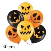 Halloween Luftballons 30 cm, Kürbis, 6 Stück